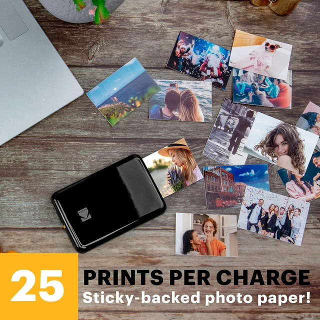 Alt view image 5 of 5 - Kodak Step Wireless Color Photo Printer 2x3 Sticky-Back Paper for Bluetooth or NFC Devices (Black) Sticker Edition