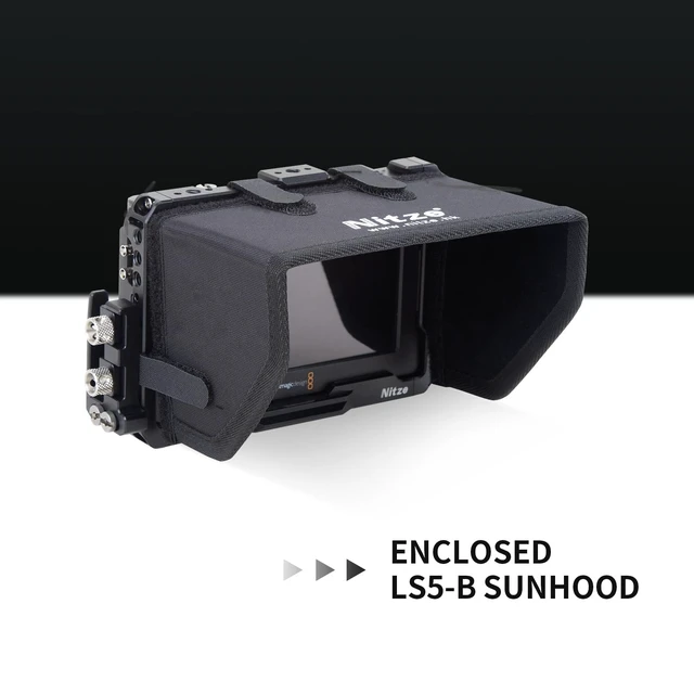 Alt view image 5 of 7 - Cage Kit for Blackmagic Video Assist 5" 12G/3G - JT-B01B Sunhood, HDMI Cable Clamp, USB-C Cable Clamp