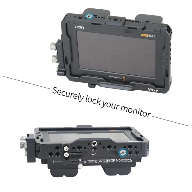 Alt view image 6 of 7 - Cage Kit for Blackmagic Video Assist 5" 12G/3G - JT-B01B Sunhood, HDMI Cable Clamp, USB-C Cable Clamp