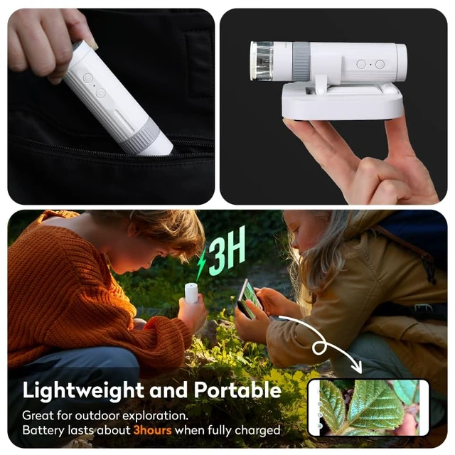 Alt view image 7 of 7 - M2C Wireless Digital Microscope 50X-1000X, Handheld Portable 1080P HD USB Coin Microscope Compatible with iPhone, Android, iPad & PC, Perfect for Coin Collection & Science