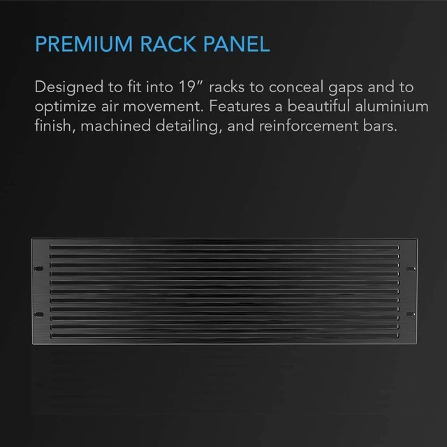 Alt view image 2 of 5 - Vented Rack Panel 3U, Rackmount 19" for Server, Network & AV Anodized Aluminum Vent Panel, Improves Airflow and Covers Unused Space in Server, Network, AV, Home Theater & Equipment Racks