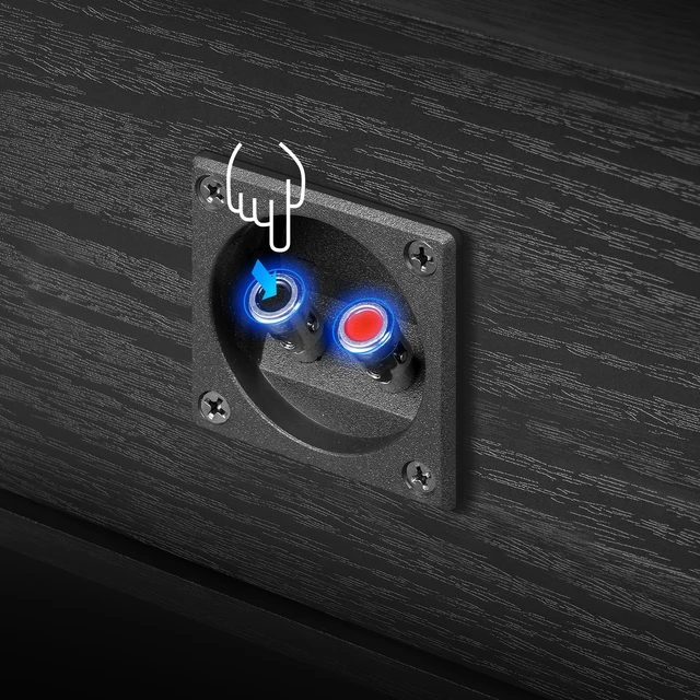 Alt view image 5 of 7 - Passive Center Channel Speaker, 4 Ohm Impedance for Home Theater Silk-Dome Horn Tweeter, Dual 4" Woofers, Spring Clip Speaker Terminals, Dual Subwoofer Reflex Ports