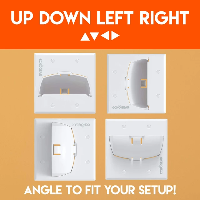 Alt view image 3 of 7 - White in Wall Cable Hider - 2 Pack Dual Gang Pass Through Pair with Drywall Brackets Included - Manage 16 Low Voltage Cords - Quick Install with Cutting Template