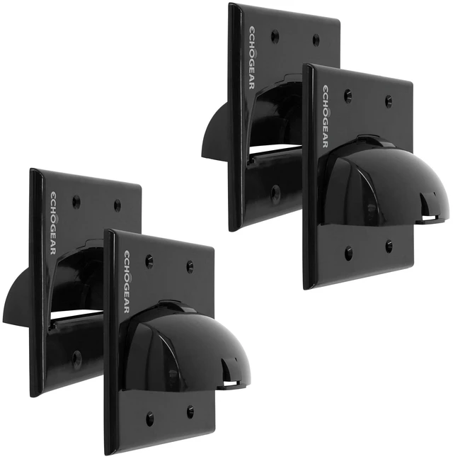 Main image of Black in Wall Cable Hider - 2 Pack Dual Gang Pass Through Pair with Drywall Brackets Included - Manage & Conceal 16 Low Voltage Cords - Quick Install with Cutting Template