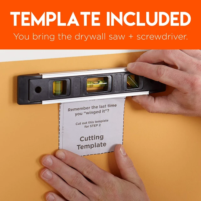 Alt view image 6 of 7 - White in Wall Cable Hider - 2 Pack Dual Gang Pass Through Pair with Drywall Brackets Included - Manage 16 Low Voltage Cords - Quick Install with Cutting Template