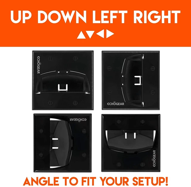 Alt view image 3 of 7 - Black in Wall Cable Hider - 2 Pack Dual Gang Pass Through Pair with Drywall Brackets Included - Manage & Conceal 16 Low Voltage Cords - Quick Install with Cutting Template