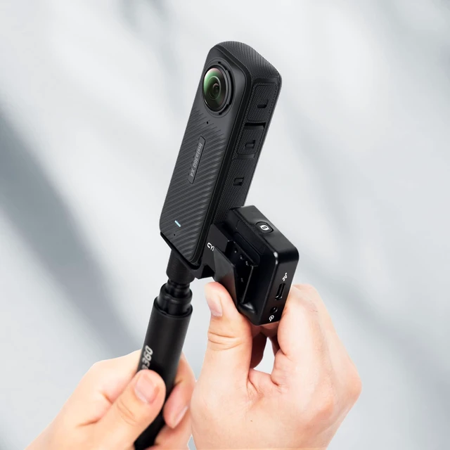 Alt view image 4 of 7 - Cold Shoe for Insta360 X4 Accessories, for RODE GO Mic Bracket Invisible Mic Bracket Compatible with Insta360 X4 / X3 /One X2 for RODE Wireless GO Microphone Holder, with 3.5mm Audio Cable