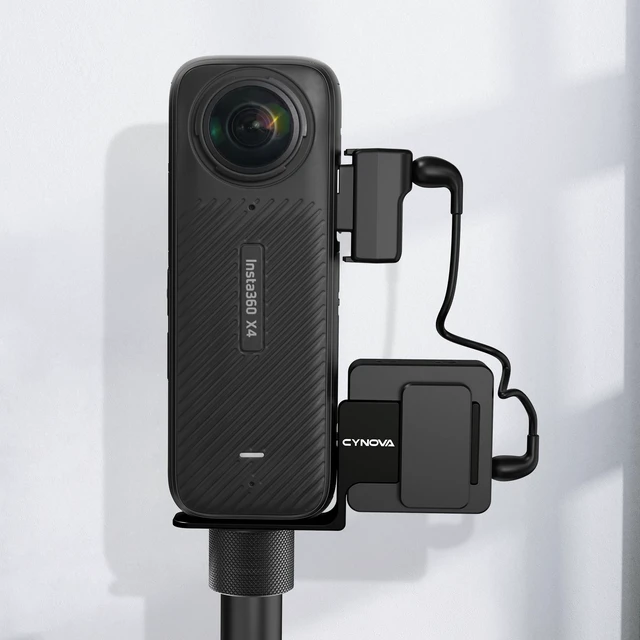 Alt view image 5 of 7 - Cold Shoe for Insta360 X4 Accessories, for RODE GO Mic Bracket Invisible Mic Bracket Compatible with Insta360 X4 / X3 /One X2 for RODE Wireless GO Microphone Holder, with 3.5mm Audio Cable