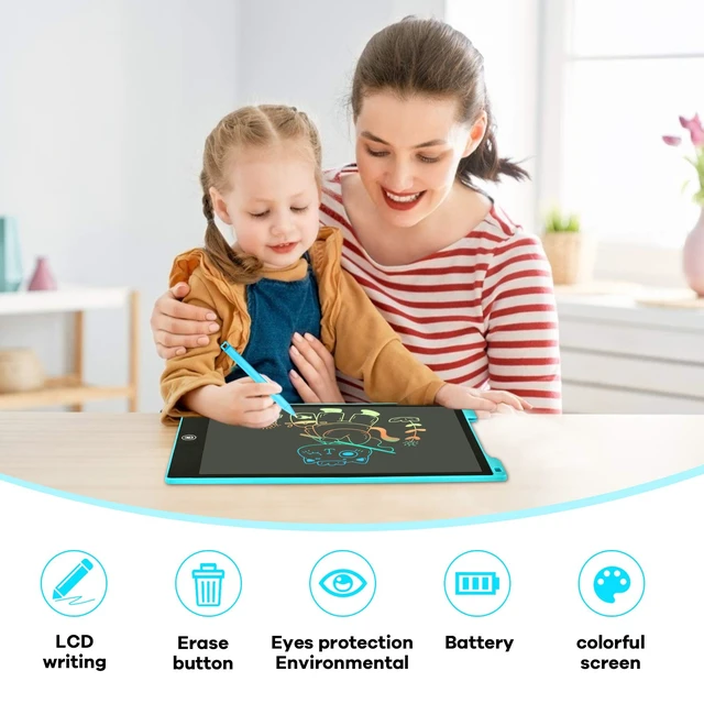 Alt view image 2 of 6 - 2 Pack LCD Writing Tablet, 12 inch Colorful Toddler Drawing Pad Doodle Board, Erasable Educational Toy Christmas Birthday Gift for 3 4 5 6 7 Year Old