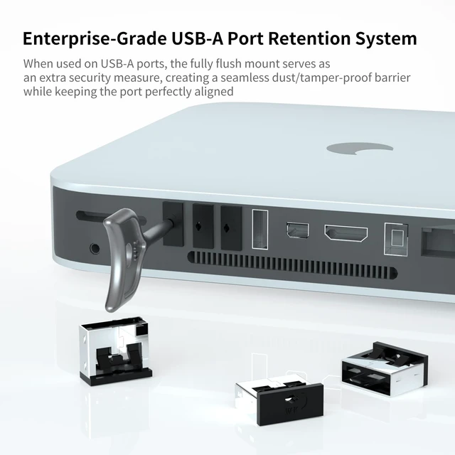 Alt view image 7 of 7 - 12PCS USB Metal Port Lock Blocker with 1 Key - Secure USB-A Port Protector for PC/Laptop, Anti-Theft Data Security Lock, Dust & Moisture Proof Cover, Removable Type-A Connector Black