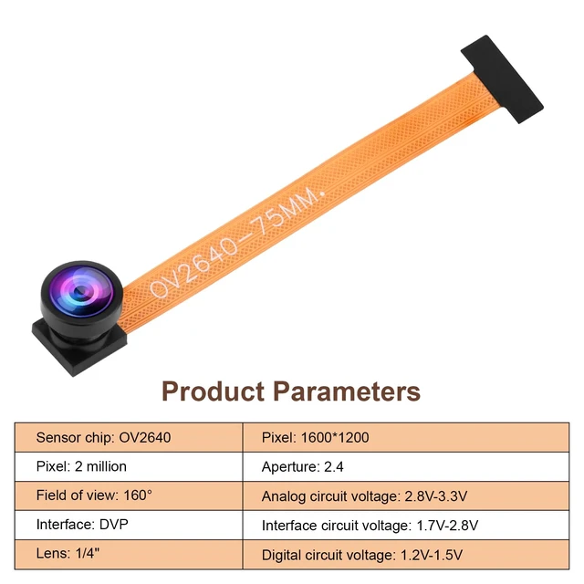 Alt view image 3 of 7 - 3Pcs OV2640 Camera Module, ESP32-CAM ESP32 Camera 160° Wide-Angle Lens 2 Megapixel Sensor I2C Support JPEG RGOV2640 Camera ModuleB YUV for ESP32 MCU Camera