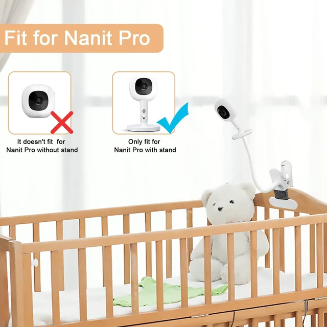 Alt view image 4 of 7 - 15.7" Baby Monitor Mount for Nanit Pro & Flex Stand, Gooseneck Arm Compatible with Nanit Pro & Flex Stand, 15.7" flexible gooseneck arm, tool-free clamp, stable hold, no drilling