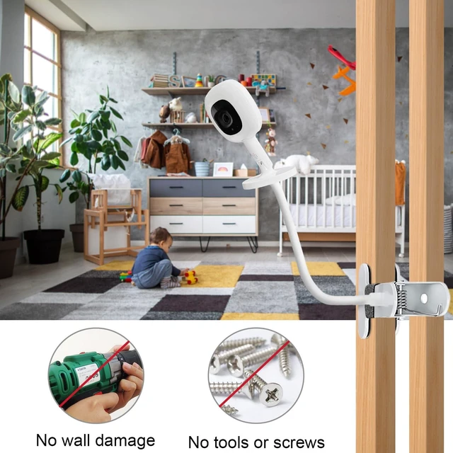 Alt view image 6 of 7 - 15.7" Baby Monitor Mount for Nanit Pro & Flex Stand, Gooseneck Arm Compatible with Nanit Pro & Flex Stand, 15.7" flexible gooseneck arm, tool-free clamp, stable hold, no drilling