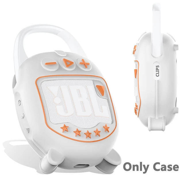 Alt view image 3 of 7 - Silicone Cover Case for JBL Clip 5 Portable Bluetooth Speaker Protective Soft Silicone Cover for JBL Clip 5 Speaker Accessories, Stand Up Case, Shockproof Cover (White)