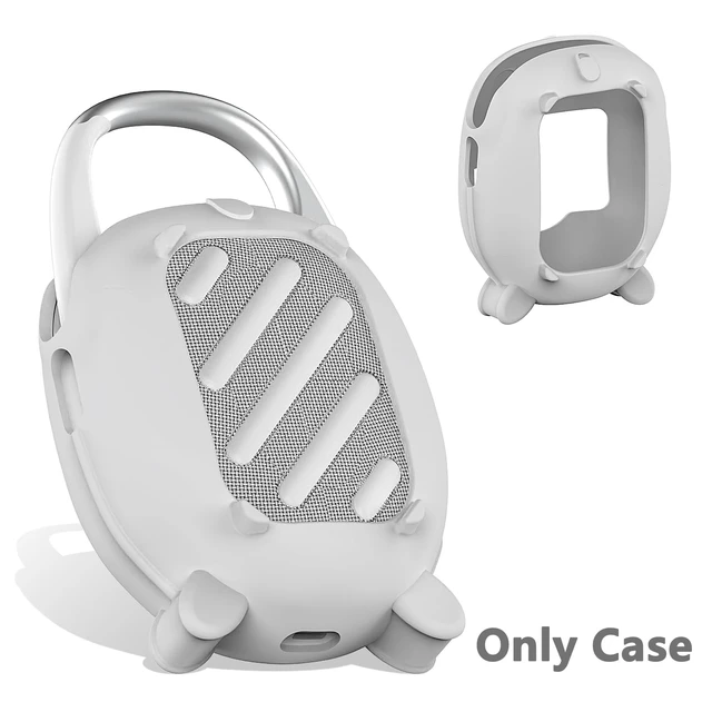 Alt view image 4 of 7 - Silicone Cover Case for JBL Clip 5 Portable Bluetooth Speaker Protective Soft Silicone Cover for JBL Clip 5 Speaker Accessories, Stand Up Case, Shockproof Cover (White)