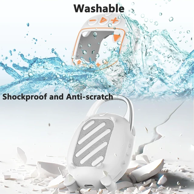 Alt view image 5 of 7 - Silicone Cover Case for JBL Clip 5 Portable Bluetooth Speaker Protective Soft Silicone Cover for JBL Clip 5 Speaker Accessories, Stand Up Case, Shockproof Cover (White)