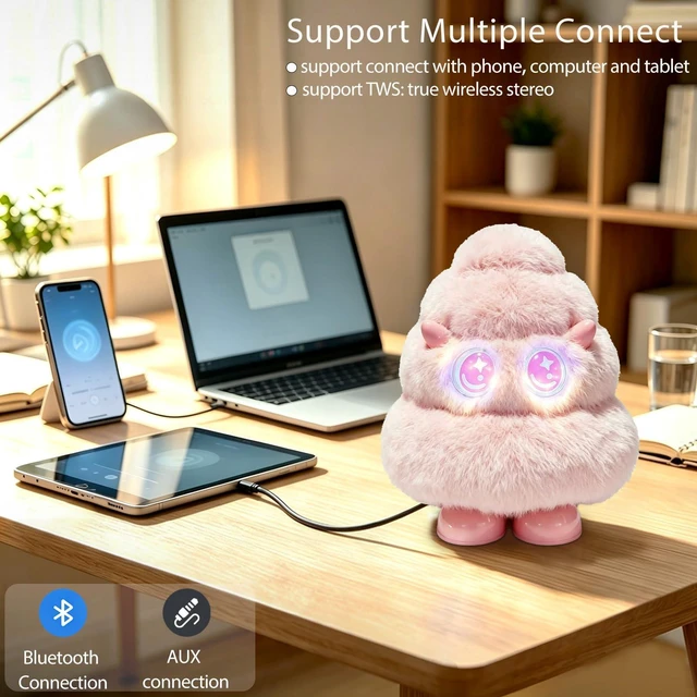 Alt view image 6 of 7 - Christmas Tree Plush Bluetooth Speaker With LED,15W Speaker with Deep Bass Up to 10H Playtime with TWS Pairing, Gift for Valentine's Day, Teacher's Day, Christmas, Birthday