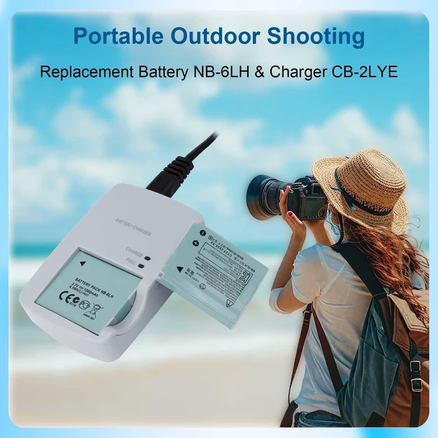 Alt view image 4 of 7 - 2 Pack NB-6L NB-6LH Battery and CB-2LY Charger Kit for Canon Compatible with PowerShot D10, D20, S90, S95, S200, SD770IS & SX170IS, SX240HS, SX500IS, SX700HS Cameras