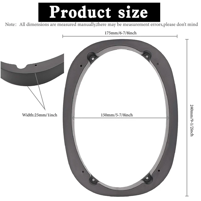Alt view image 2 of 7 - 6" X 9" Universal Plastic Vehicle Car Speaker Spacer Adapter Mount Pack of 2