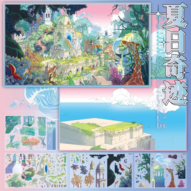 Alt view image 7 of 7 - 3 Sets DIY 3D Diorama Scene Stickers for Adults, Miniature Sticker Therapy Hand-painted 3D diorama scene stickers, DIY miniature landscape kit, craft gift, sticker therapy, City of All Beings