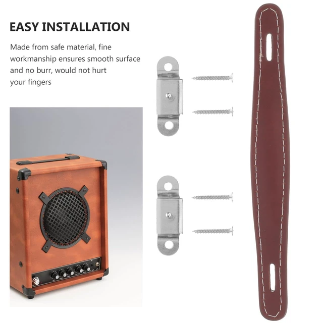 Alt view image 3 of 7 - Guitar Amplifier Handle Brown Leather Strap Replacement for Speaker Cabinet Amp Handle with Hardware Vintage Luggage CaseHandle Replacement for Guitar Amp Cabinet Suitcase
