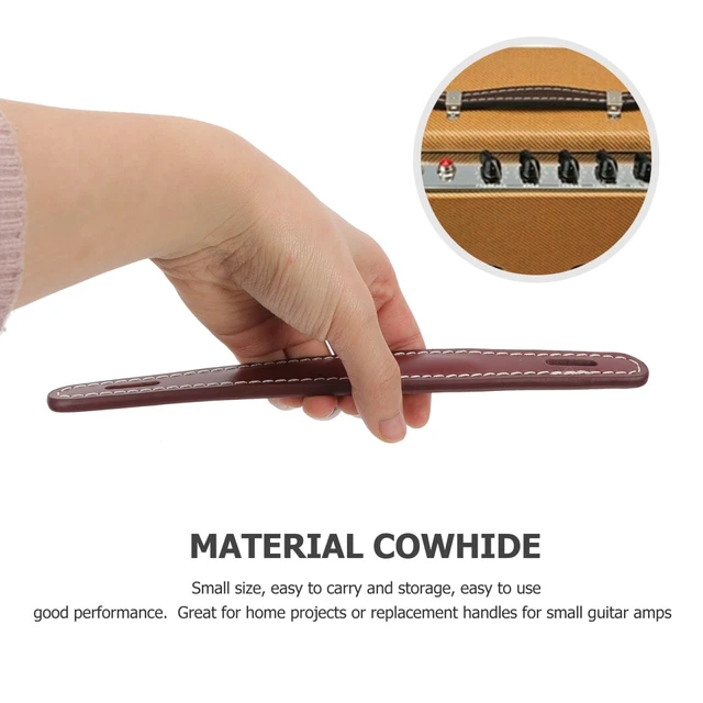 Alt view image 7 of 7 - Guitar Amplifier Handle Brown Leather Strap Replacement for Speaker Cabinet Amp Handle with Hardware Vintage Luggage CaseHandle Replacement for Guitar Amp Cabinet Suitcase