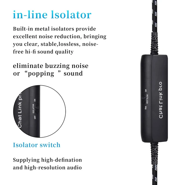 Alt view image 5 of 5 - HD60 S+ Chat Link Pro Cable Replacement for Elgato HD60 X, HD60PRO Capture Card, Chat Adapter Replacement for Nintendo Switch, Xbox One and PS5, with in-line Isolator