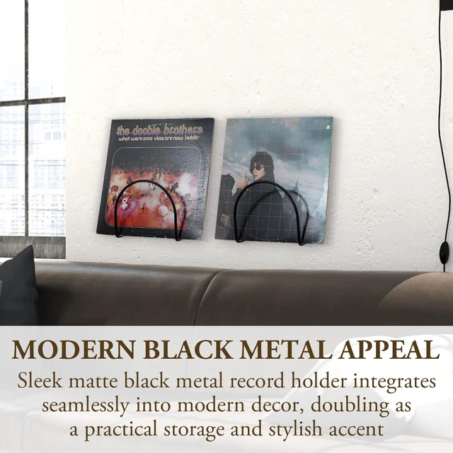 Alt view image 2 of 7 - Wall Mount Vinyl Record Shelves, LP Album Display Rack Set of 2 Showcase LP collections with two wall-mounted racks designed for album sleeves, records, and music-inspired décor
