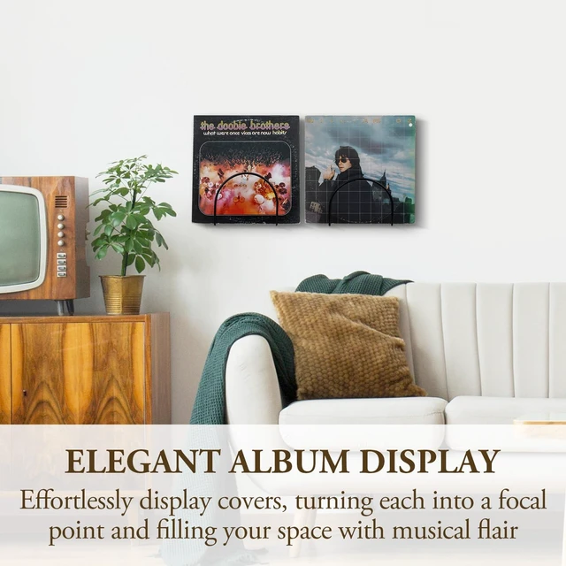 Alt view image 3 of 7 - Wall Mount Vinyl Record Shelves, LP Album Display Rack Set of 2 Showcase LP collections with two wall-mounted racks designed for album sleeves, records, and music-inspired décor