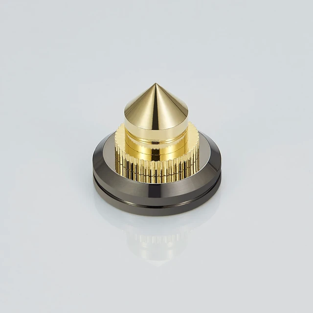 Alt view image 6 of 7 - Speaker Spikes Adjustable Floor Protectors 8pcs with Adhesive, Gold Shockproof Speaker Isolation Stand Feet for HiFi Amplifier, Subwoofer, DAC Recorder, Turntable, Cone Base Pad