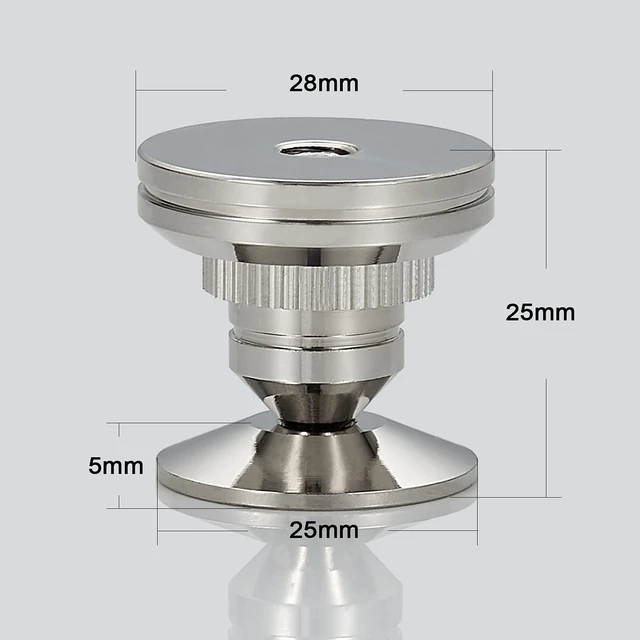 Alt view image 3 of 7 - Speaker Spikes Adjustable Floor Protectors 8pcs with Adhesive, Sliver Shockproof Speaker Isolation Stand Feet for HiFi Amplifier, Subwoofer, DAC Recorder, Turntable, Cone Base Pad