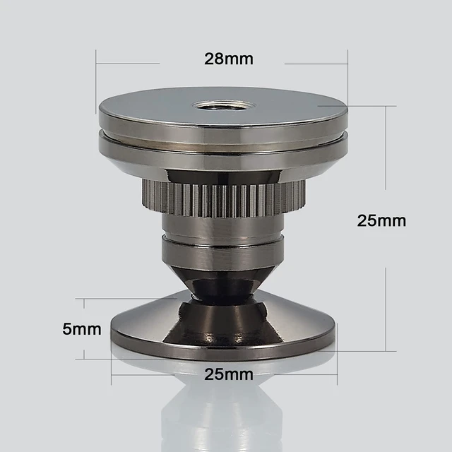 Alt view image 3 of 7 - Speaker Spikes Adjustable Floor Protectors 8pcs with Adhesive, Black Shockproof Speaker Isolation Stand Feet for HiFi Amplifier, Subwoofer, DAC Recorder, Turntable, Cone Base Pad