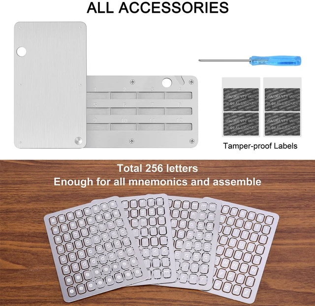 Alt view image 6 of 6 - Crypto Steel Seed Storage, Bitcoin Wallet Cryptocurrency Seed Backup, Cold Hardware Wallet Seed Phrase, Supports up to 24 words