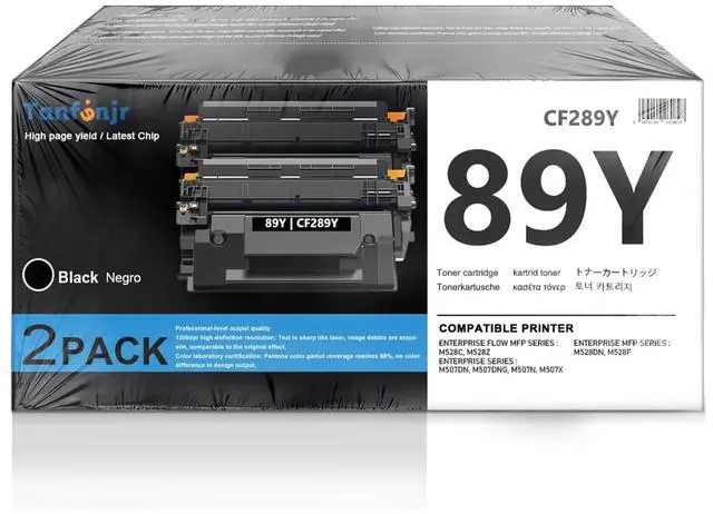 Main image of 89Y CF289Y Toner Cartridge Black 2-Pack, High Yield Replacement for HP 89Y CF289Y CF289YC, Compatible with LaserJet Enterprise M507n M507dn M507x M507dng M528dn M528f M528c M528z Printer