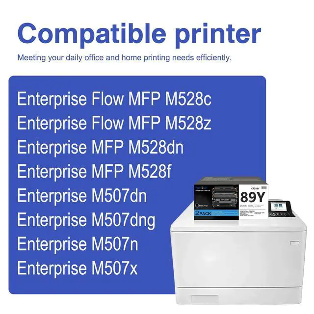 Alt view image 2 of 6 - 89Y CF289Y Toner Cartridge Black 2-Pack, High Yield Replacement for HP 89Y CF289Y CF289YC, Compatible with LaserJet Enterprise M507n M507dn M507x M507dng M528dn M528f M528c M528z Printer
