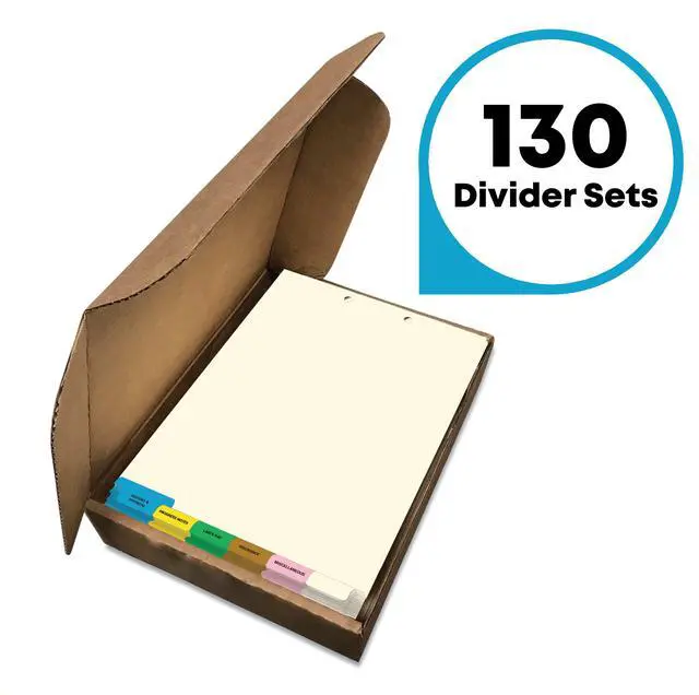 Alt view image 6 of 6 - Stock Medical Chart Dividers, 130 Sets of 6 Popular Healthcare Index Tabs, Bottom Tab, 8-1/2" x 11-3/8", File Folder Organizer for Nursing Patient Charts & Medical Records