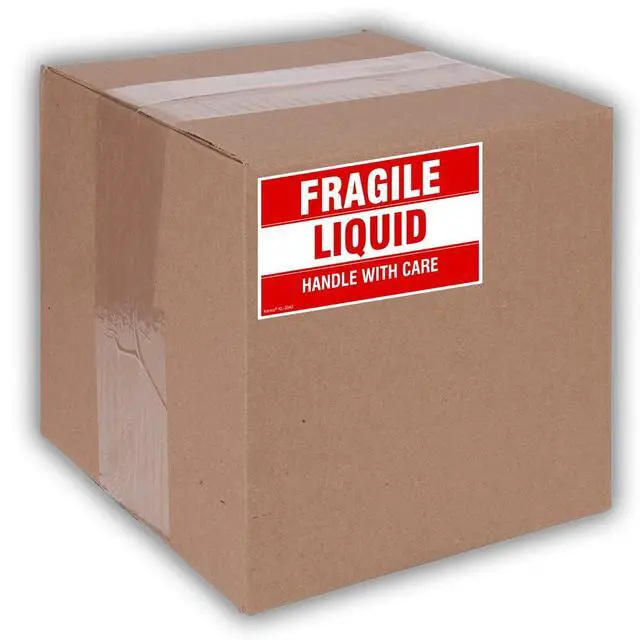 Alt view image 4 of 5 - 3" X 5" Fragile Liquid Handle with Care Warning Stickers for Shipping and Packing - 500 Adhesive Labels Per Roll (10 Pack)