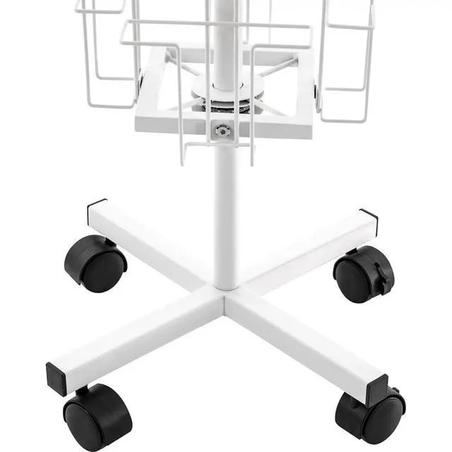 Alt view image 4 of 6 - Rotating Greeting Card Rack, 2Pcs 6 Tiers 24 Greeting Card Display Stand Cold Rolled Steel Pocket Rotating Holder Portable Postcard Holder w/Universal Wheels for Classrooms Offices Libraries