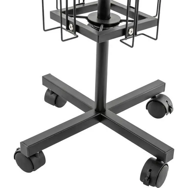 Alt view image 4 of 6 - Rotating Greeting Card Rack, 2Pcs 6 Tiers 24 Greeting Card Display Stand Cold Rolled Steel Pocket Rotating Holder Portable Postcard Holder w/Universal Wheels for Classrooms Offices Libraries (2Pcs 24