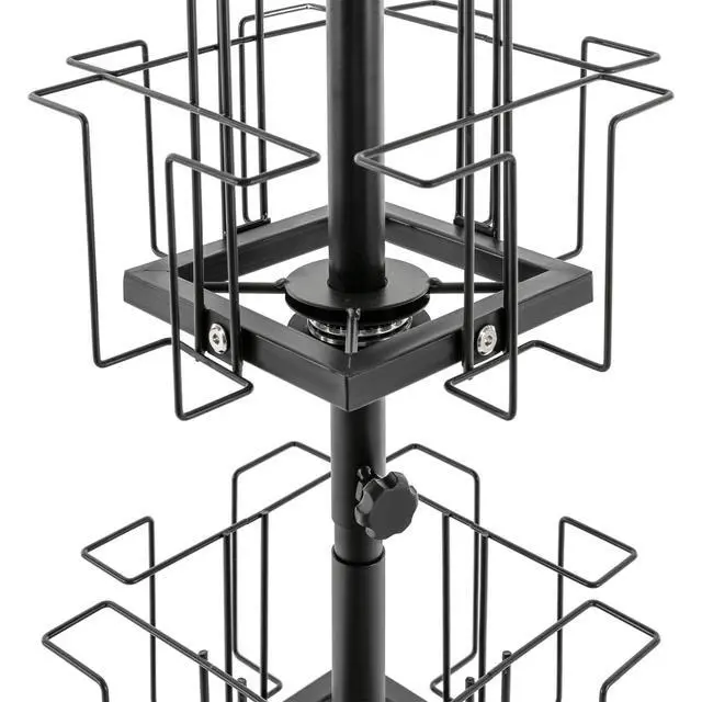 Alt view image 5 of 6 - Rotating Greeting Card Rack, 2Pcs 6 Tiers 24 Greeting Card Display Stand Cold Rolled Steel Pocket Rotating Holder Portable Postcard Holder w/Universal Wheels for Classrooms Offices Libraries (2Pcs 24