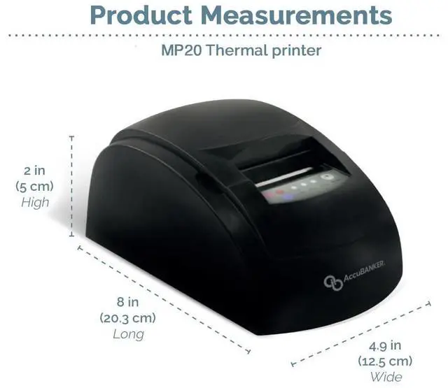 Alt view image 5 of 6 - AccuBANKER MP20-75 Thermal Printer for AB7500 Bill Counter - Prints Reports of Verified Bills, Quick and Easy to Use, Compact Design, Quick Printing Speed, Low Noise Level (AB7500 Compatibility)