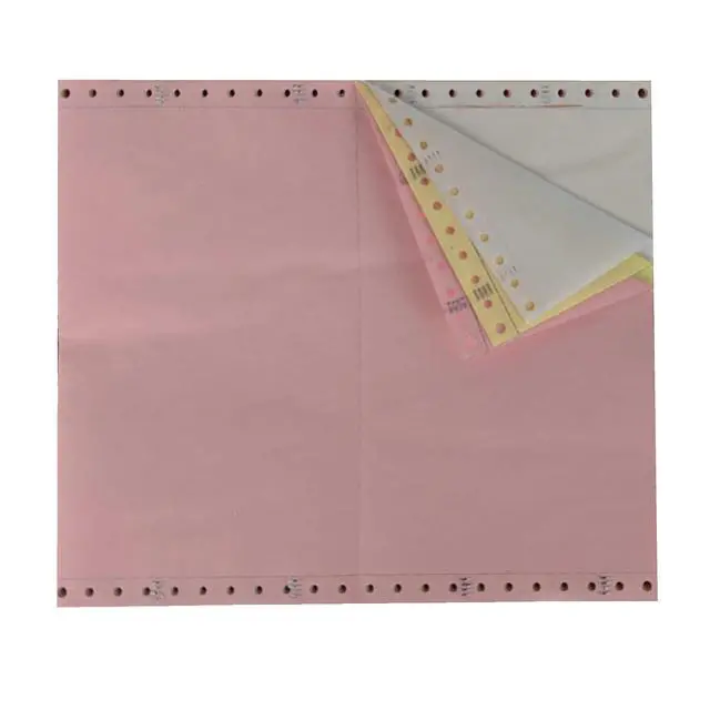 Alt view image 2 of 2 - Trendar Paper - 3 part (White/Canary/Pink) Continuous Feed Perforated Computer Paper - Dot Matrix Paper - 9.5 x 5.5 Inches - 2400 Sheets (NOT 8.5 x 11)