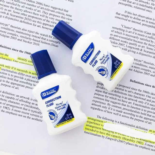 Alt view image 5 of 6 - Correction Fluid w/, Fast-Dry White, 20mL, 144-Case | correction fluid bottles, 20 mL each, foam brush applicator, Fast-dry opaque white for clean edits