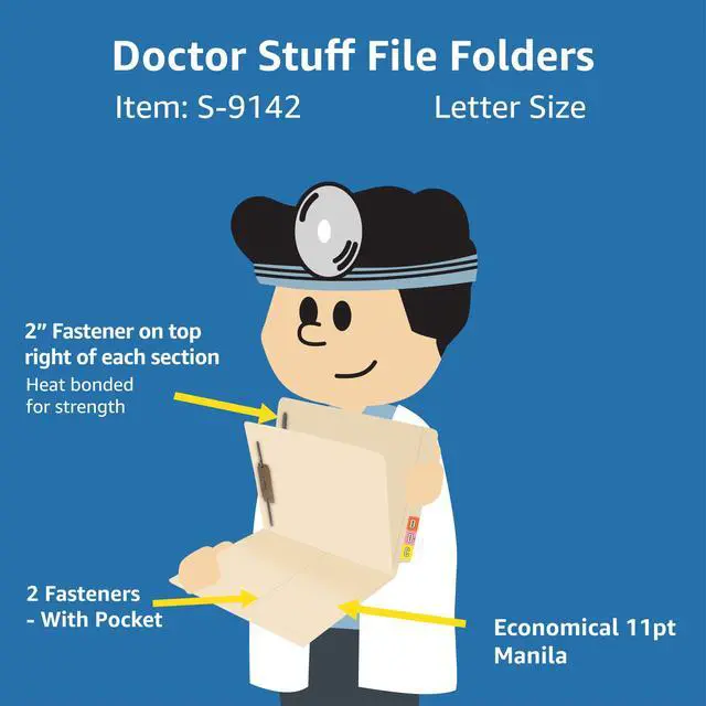 Alt view image 3 of 6 - Classification File Folders with Pocket, One Installed Divider, Reinforced End Tab Pocket Folder, Two 2 Bonded Fastener on Inside Right of Both Sides, 11 pt Manila Stock, Box of 50