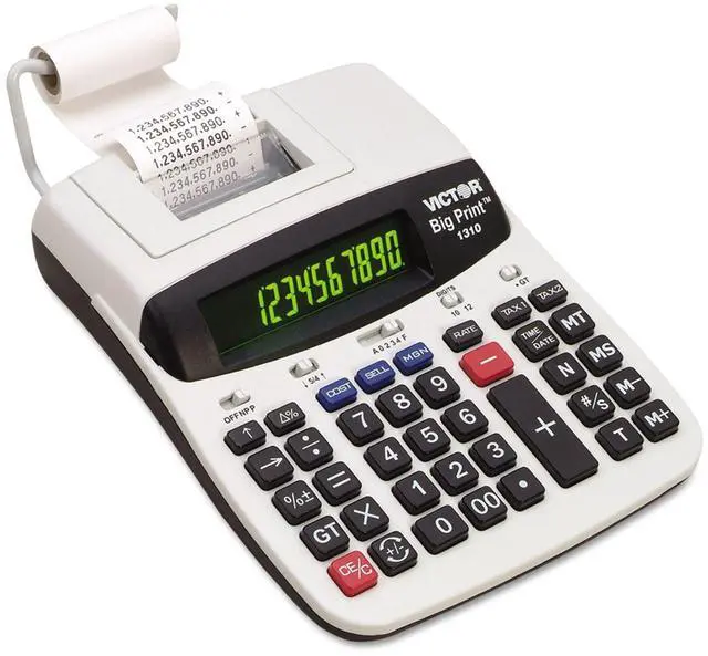 Main image of Victor 1310 1310 Big Print Commercial Thermal Printing Calculator, Black Print, 6 Lines/Sec