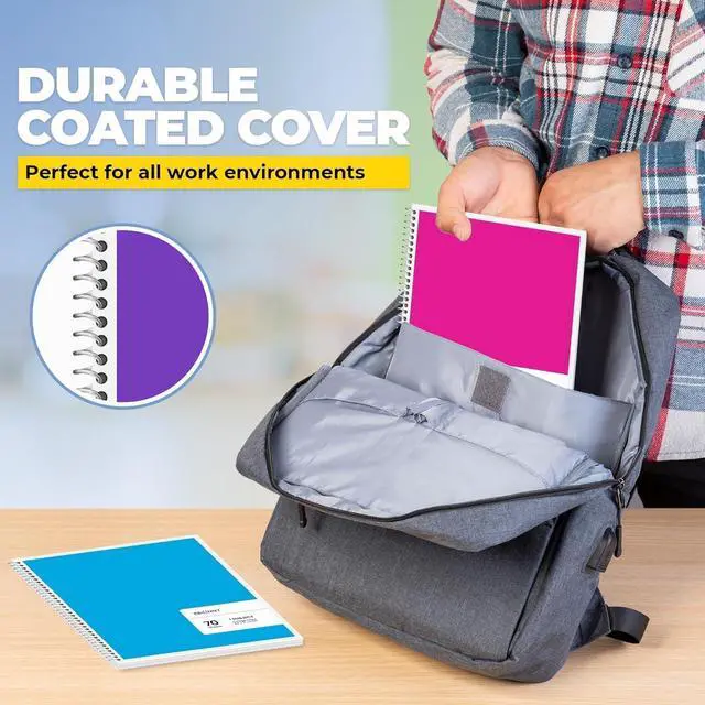 Alt view image 6 of 6 - Spiral Notebook 96 Pack of 48 Bright & 48 Pastel Colors, 1 Subject, Wide Ruled, Notebooks for School - 8X10.5 Inch - 70 Sheets (96 Pack)