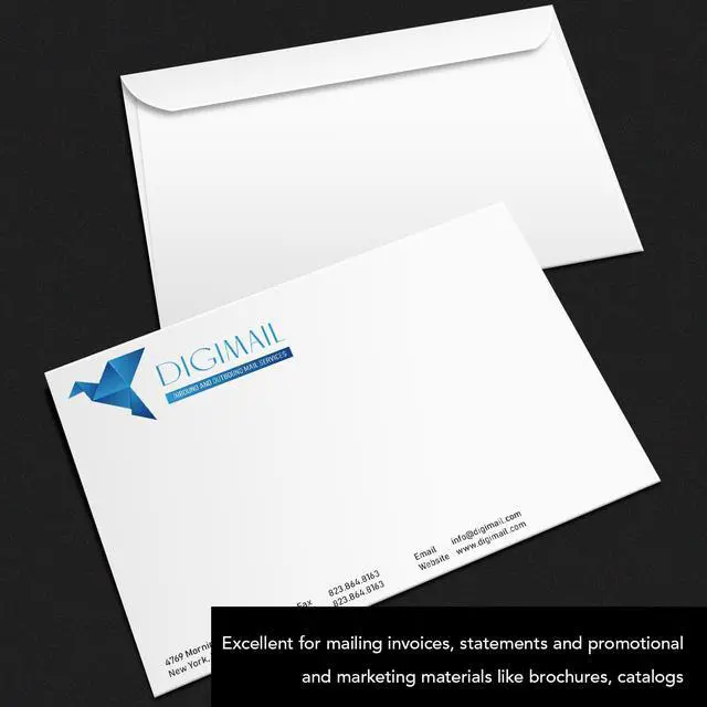 Alt view image 4 of 6 - Customize Your 9" x 12" Booklet Envelopes - Upload Your Full Color Logo and Return Address Custom Professionally Printed Bright White Wove Envelopes Thick and Sturdy (250)