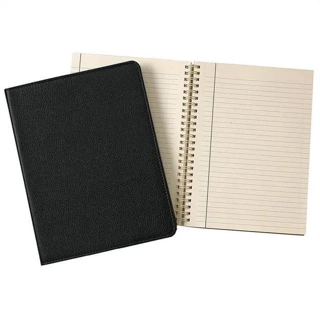 Main image of 9" Refillable 9" Refillable Notebook - Leather Bound Notebook Black - Premium Quality - Made in USA Quality Leather - Made in USA
