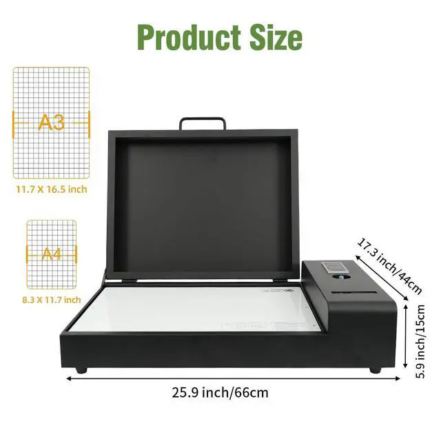 Alt view image 2 of 6 - Upgraded A3 DTF Curing Oven with Temperature Control for Heat Transfer Printing, T-Shirts A3 DTF Oven Dryer with Air Purification Black