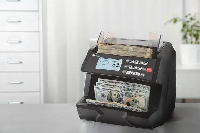 Alt view image 3 of 6 - 1,500 Bills per Minute High Speed Money Counting Machine, with Add and Batch Mode, UV, MG, IR Counterfeit Bill Detector & Value Counting (RBC-EG100)